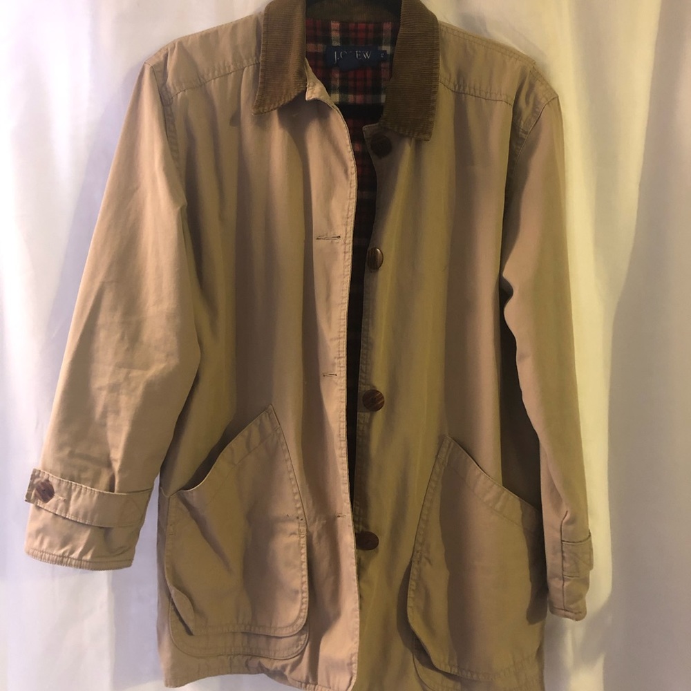 J. Crew flannel lined barn coat